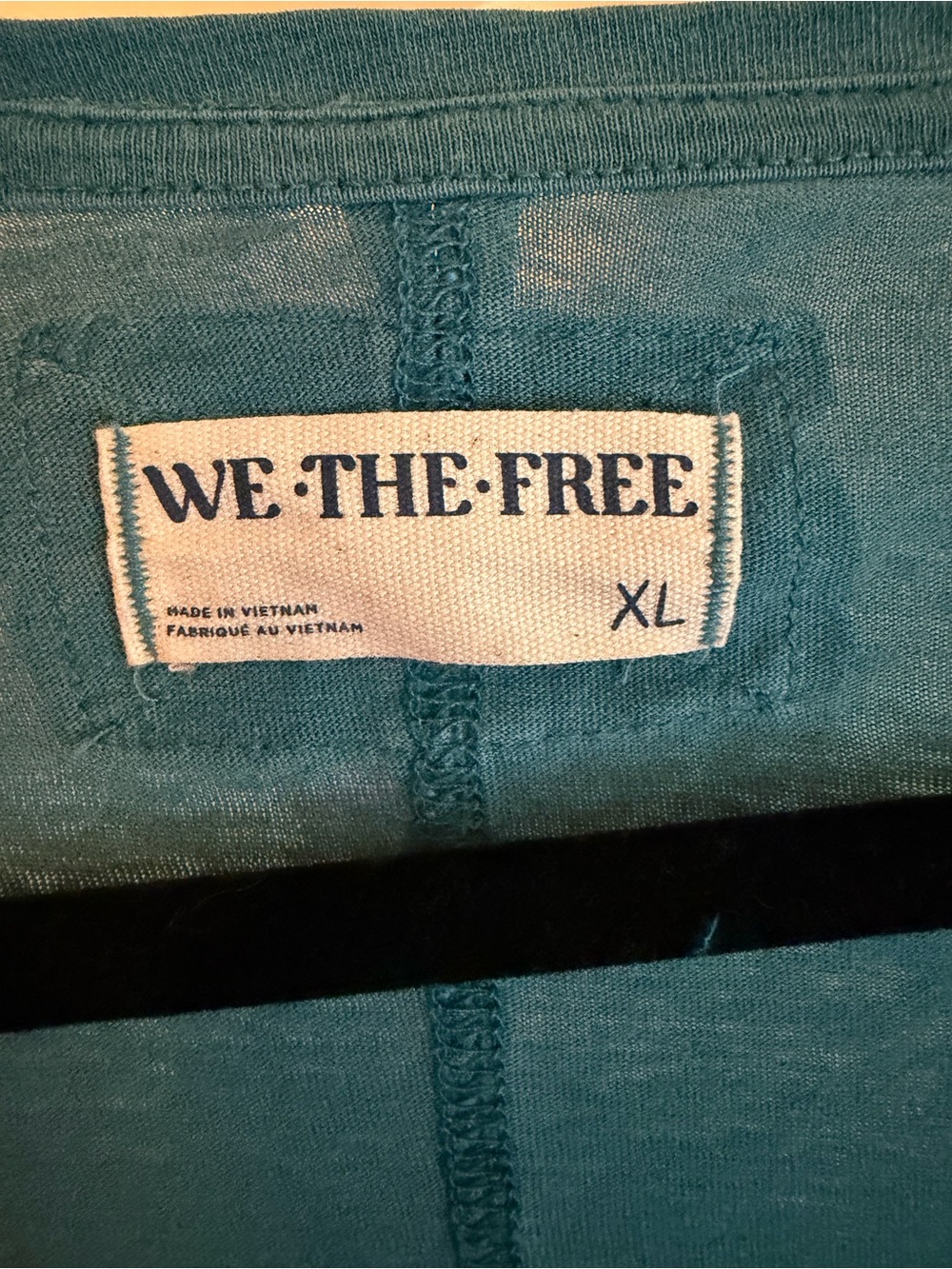 We The Free Deep Teal V-Neck Long Sleeve Top - Picture 3 of 3